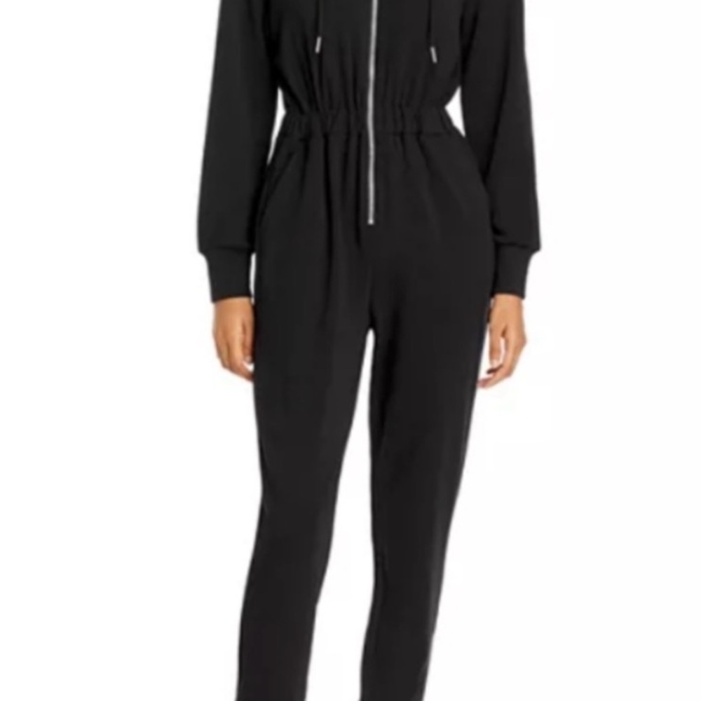 WeWoreWhat Black Zip-Up Jumpsuit